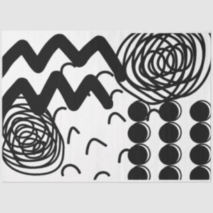 Artist Black White Large Abstract Mountain Texture Tissue Paper