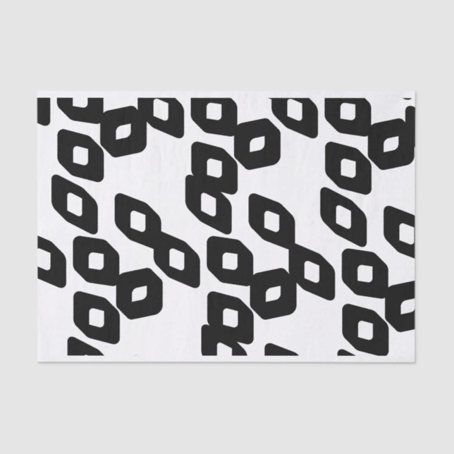Artist Black White Large Diamond Pattern Texture Tissue Paper (Front)
