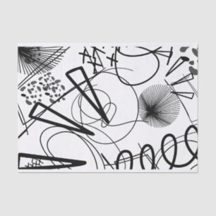 Artist Black White Large Triangle Circle Texture Tissue Paper