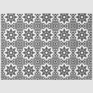 Artist Black White Large Wheel & Square Geometric Tissue Paper