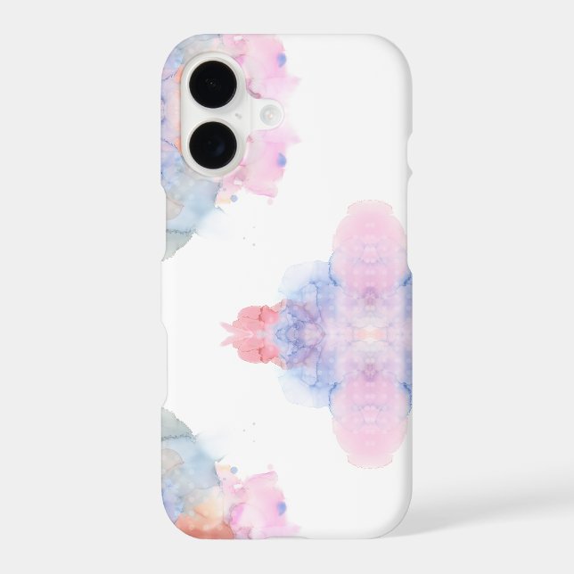 Artist Blue and Pink Watercolor iPhone Case (Back)