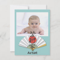 Artist calligraphy with Geisha Fan
