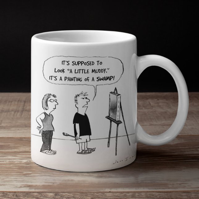 Artist Cartoon | Funny Art Teacher, Art Critic Coffee Mug (Creator Uploaded)