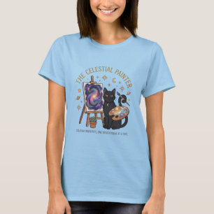 Artist Cat Shirt Celestial Painter Artist Gift Tee