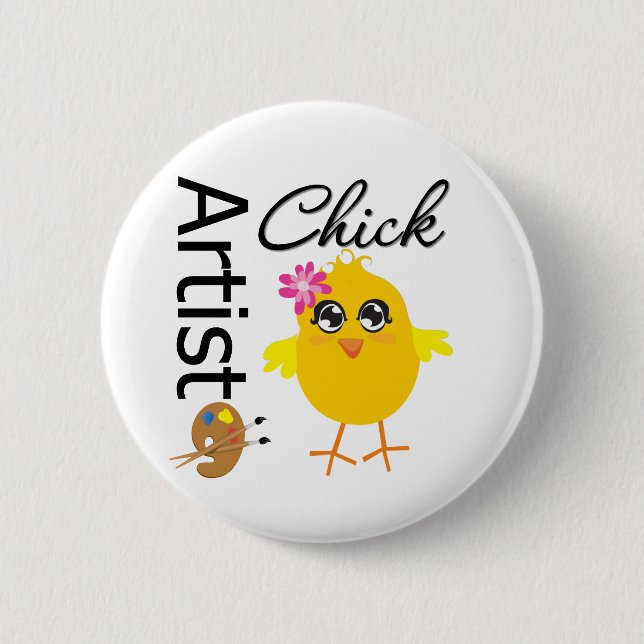 Artist Chick 6 Cm Round Badge (Front)