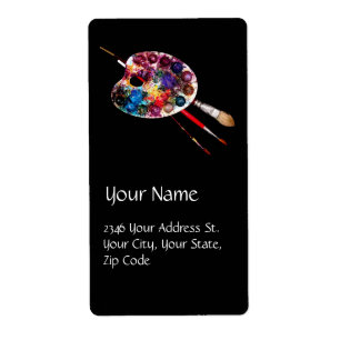 ARTIST COLOR PALETTE AND BRUSHES,Black