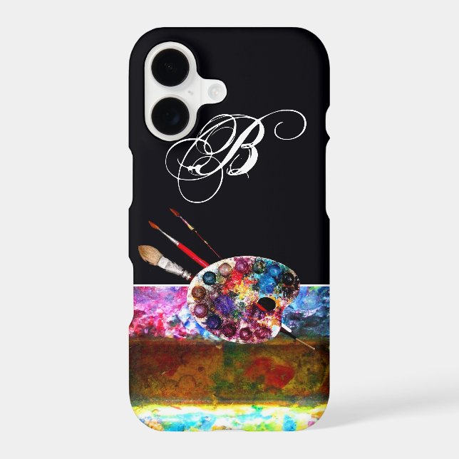 ARTIST COLOR PALETTE AND BRUSHES MONOGRAM Black (Back)