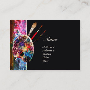 ARTIST COLOR PALETTE MONOGRAM Painter,Art Supplies Business Card