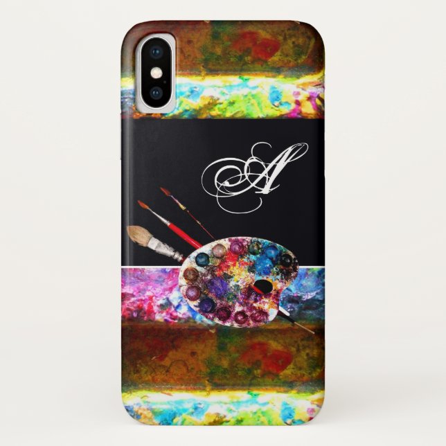ARTIST COLOUR PALETTE MONOGRAM Black Case-Mate iPhone Case (Back)