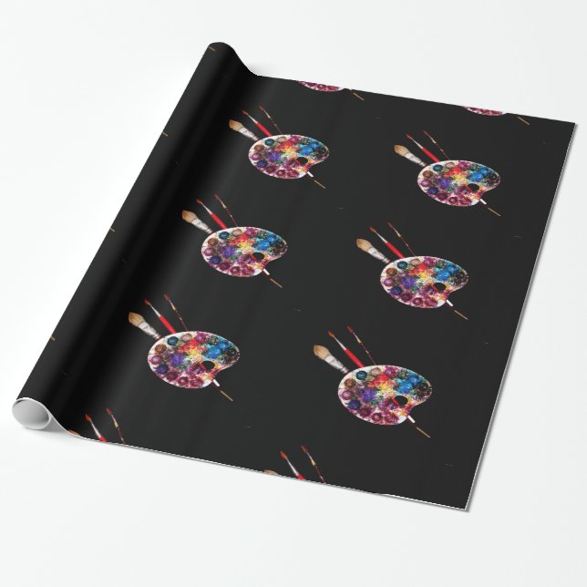 ARTIST COLOUR PALETTE WRAPPING PAPER (Unrolled)