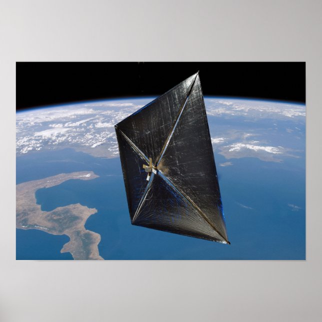 Artist concept of NanoSail-D in space Poster (Front)