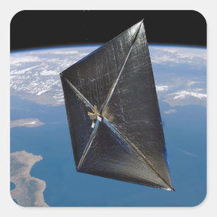Artist concept of NanoSail-D in space Square Sticker