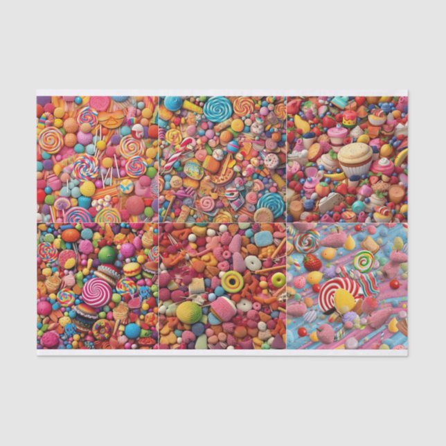 Artist Crafter Colourful 6 Candy Themed Background Tissue Paper (Front)