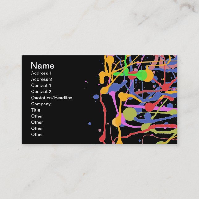 Artist Custom Black Business Card (Front)