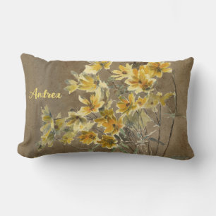 Artist Daisies Personalized Script Lumbar Cushion