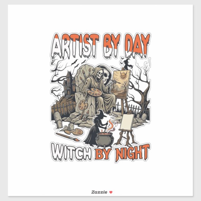 Artist Day Witch Night Halloween Skeleton Painter  (Sheet)