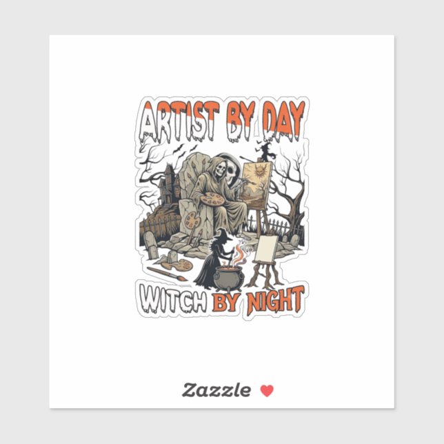 Artist Day Witch Night Halloween Skeleton Painter  (Sheet)