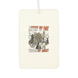 Artist Day Witch Night Halloween Skeleton Painter  Car Air Freshener