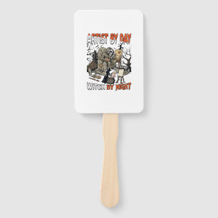 Artist Day Witch Night Halloween Skeleton Painter  Hand Fan