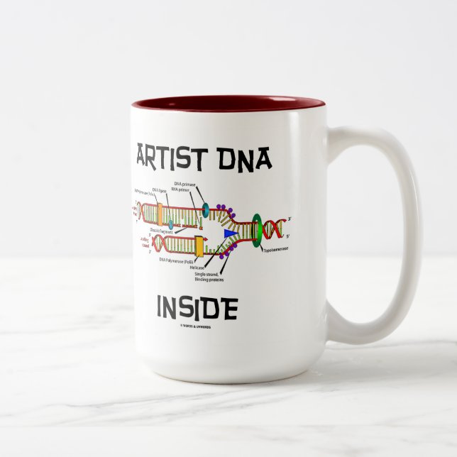 Artist DNA Inside (DNA Replication) Two-Tone Coffee Mug (Right)