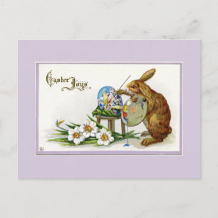 Artist Easter Bunny Lavender Postcard