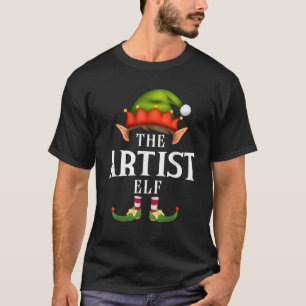 Artist Elf Group Funny Christmas Pajama Party  T-Shirt