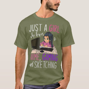 Artist Gamer Girls Gift Sketching Video Games T-Shirt