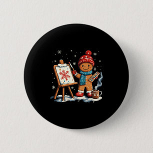 Artist Gingerbread Painter Art Teacher Student Chr 6 Cm Round Badge