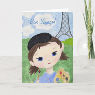 Artist Girl bon voyage card