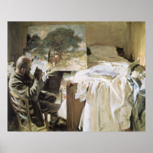 Artist in His Studio by Sargent, Vintage Fine Art Poster