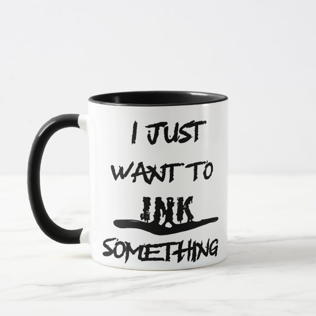 Artist Ink Drawing Typography Coffee  Mug (Left)