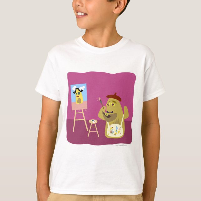 Artist Monster Fun Character Cartoon Design T-Shirt (Front)