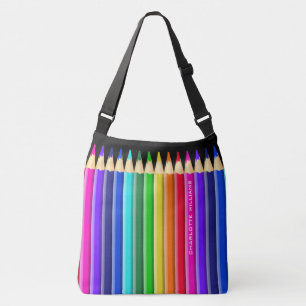 Artist Multicolor Pencil Crayons (name optional) Crossbody Bag