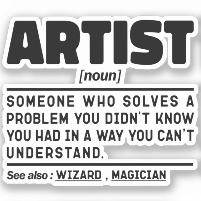 Artist Noun Definition Funny Sayings Cool (Front)