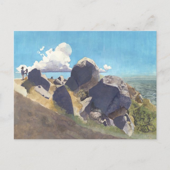 Artist on the California Coast Postcard (Front)