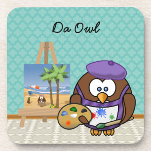 artist owl coaster