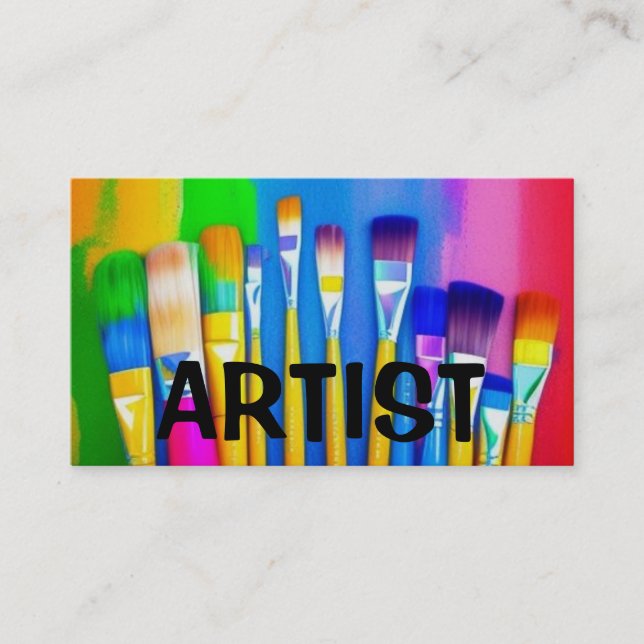 Artist Paint Brush Business Card (Front)