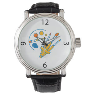 Artist Paint Palette and Brushes Watch