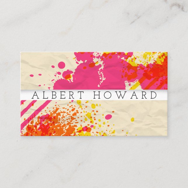 Artist | Paint Spatter | Modern Painter Creator Business Card (Front)