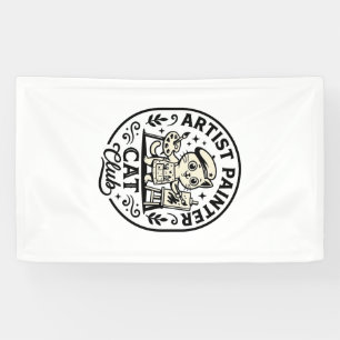Artist Painter Cat Funny Cat Graphic - Artist Pain Banner