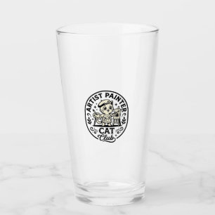 Artist Painter Cat Funny Cat Graphic - Artist Pain Glass