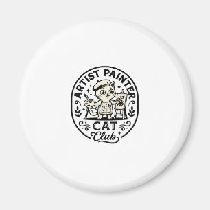 Artist Painter Cat Funny Cat Graphic - Artist Pain Magnet