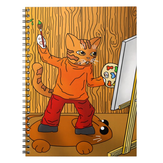 Artist Painter Cat Notebook (Front)