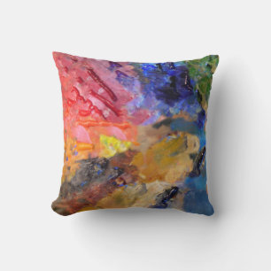 Artist Painter's Palette Colourful Paint  Cushion
