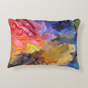 Artist Painter's Palette Colourful Paint  Decorative Cushion