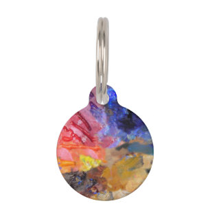 Artist Painter's Palette Colourful Paint Pet Tag