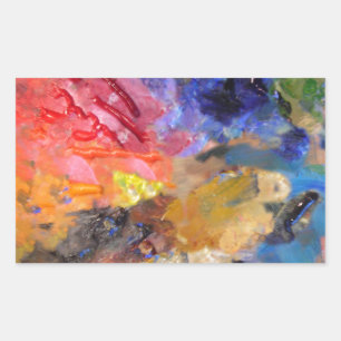 Artist Painter's Palette Colourful Paint  Rectangular Sticker