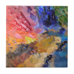 Artist Painter's Palette Colourful Paint Tile