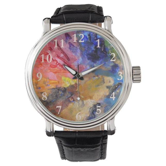 Artist Painter's Palette Colourful Paint  Watch (Front)