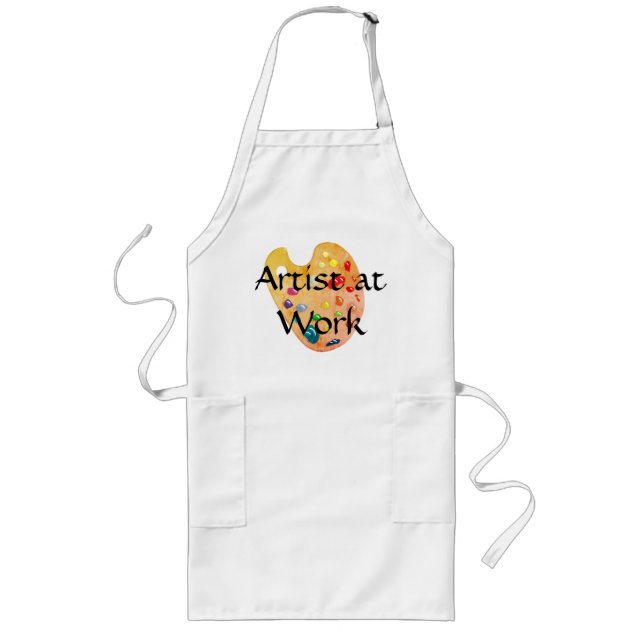 Artist Painting Painters Crafts Cooking Baking Long Apron (Front)